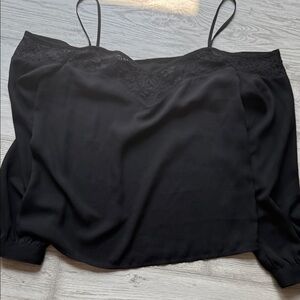 Express Black off the shoulder top with Lace Detail